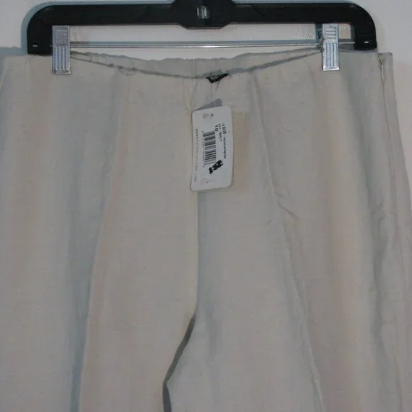 600 West Linen Blend Pant Size 10 NWT $122 Fully Lined Tan Cream Trouser - Picture 2 of 6